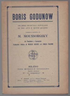 BORIS GODUNOW dramma musicale popolare in tre atti e sette quadri