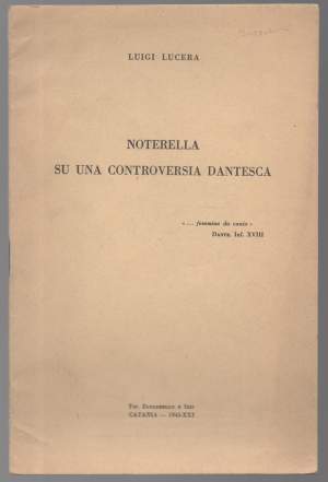 NOTERELLA SU UNA CONTROVERSIA DANTESCA (1943)