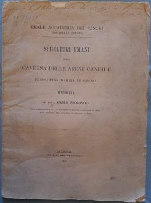 SCHELETRI UMANI DELLA CAVERNA DELLE ARENE CANDIDE PRESSO FINALMARINA IN SAVONA(1878)
