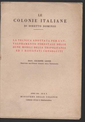 LE COLONIE ITALIANE di diretto dominio (1931)