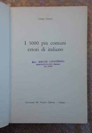 I 3000 PIU' COMUNI ERRORI DI ITALIANO(1965)