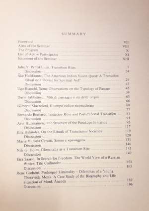 TRANSITION RITES-COSMIC, SOCIAL AND INDIVIDUAL ORDER-ITALIANO / INGLESE(1986)