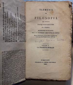 GLI ELEMENTI DI FILOSOFIA-VOL V -LA FILOSOFIA MORALE( 1843)