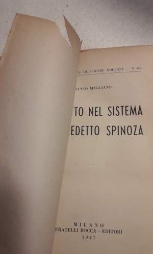 IL DIRITTO NEL SISTEMA DI BENEDETTO SPINOZA(1947)