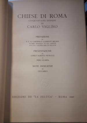 CHIESE DI ROMA-CINQUANTASEI DISEGNI DI CARLO VIGLINO( 1957)