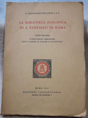 LA BIBLIOTECA SCOLOPICA DI S.PANTALEO DI ROMA-PARTE SECONDA-(1955)