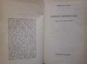 ESEGESI MEDIEVALE-I QUATTRO SENSI DELLA SCRITTURA(1962)