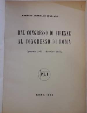DAL CONGRESSO DI FIRENZE AL CONGRESSO DI ROMA(GENNAIO 1953-DICEMBRE 1955)(1955)