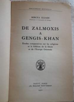 De Zalmoxis a Gengis Khan. Étude comparatives sur la re