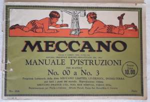 MECCANO-MANUALE D'ISTRUZIONI PER SCATOLE NO.00 A NO. 3(ANNI '20)