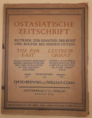OSTASIATISCHE ZEITSCHRIFT- DRITTER JAHRGANG-HEFT 1 APRIL/JUNI 1914