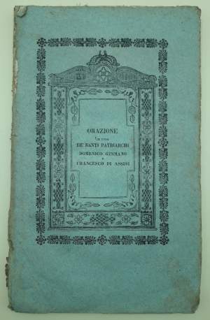 ORAZIONE IN LODE DE' SANTI PATRIARCHI DOMENICO GUSMANO E FRANCESCO DI ASSISI(1846)