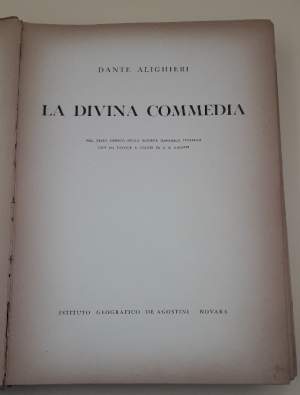LA DIVINA COMMEDIA-NEL TESTO CRITICO DELLA SOCIETA' DANTESCA ITALIANA CON 105 TAVOLE A COLORI DI G.B.GALIZZI(1943)