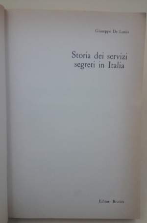 STORIA DEI SERVIZI SEGRETI IN ITALIA(1985)
