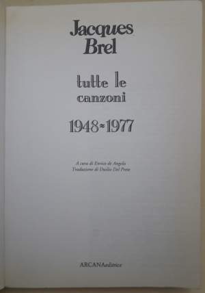 JACQUES BREL TUTTE LE CANZONI 1948-1977(1994)