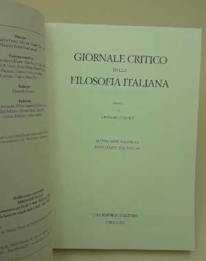 GIORNALE CRITICO DELLA FILOSOFIA ITALIANA FONDATO DA GIOVANNI GENTILE(2010)
