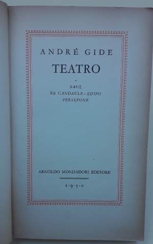TEATRO- SAUL-RE CANDAULE-EDIPO-PERSEFONE(1950)