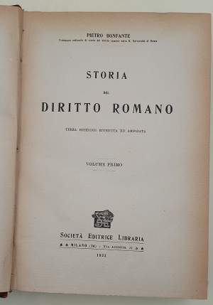 STORIA DEL DIRITTO ROMANO VOLL. I E II- ( 1923)