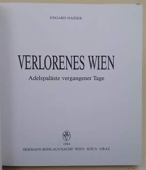 VERLORENES WIEN-ADELPALASTE VERGANGENER TAGE(1984)