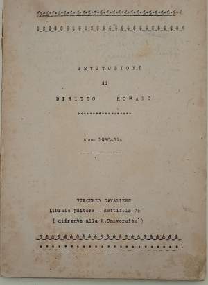ISTITUZIONI DI DIRITTO ROMANO-ANNO 1920-21