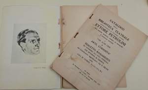 CATALOGO DELLA BIBLIOTECA TEATRALE APPARTENENTE AL CELEBRE ATTIRE ETTORE PETROLINI( 1938)