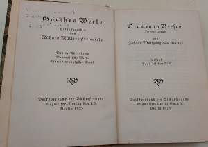 DRAMEN IN WERSEN-DRITTER BAND-URFAUST-FAUST ERSTER UND ZWEITER TEIL(1923)