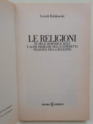 LE RELIGIONI SU DIO, IL DEMONIO, IL MALE E ALTRI PROBLEMI DELLA COSIDETTA FILOSOFIA DELLA RELIGIONE(1983)
