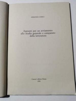 Appunti per un avviamento allo studio generale e comparato della letteratura