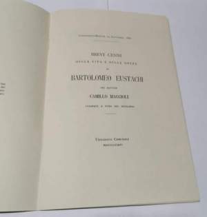 Brevi cenni sull'opera di Bartolomeo Eustachio