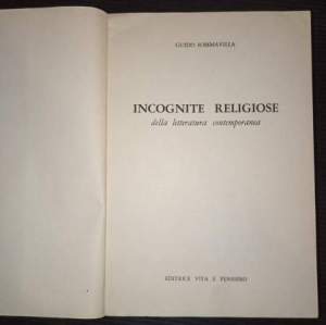 Incognite religiose della letteratura contemporanea