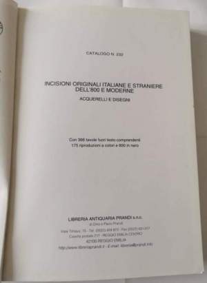Catalogo di incisioni moderne italiane e straniere - acquerelli e disegni