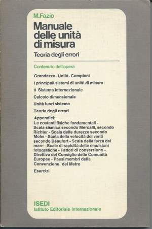MANUALE DELLE UNITA DI MISURA E TEORIA DEGLI ERRORI (1976)