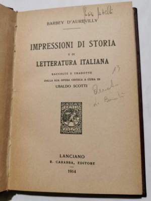 Impressioni di storia e di letteratura italiana
