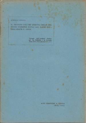 IL SECONDO VOLUME INEDITO DELLE MEMORIE STORICHE SOPRA LAO, LAINO ECC. DELL'ABATE G. GIOIA (1942)