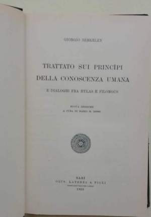 Trattato sui principi della conoscenza umana e dialoghi fra Hylas e Filonous