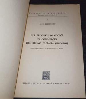 Sui progetti di codice di commercio del Regno d'Italia (1807 - 1808)