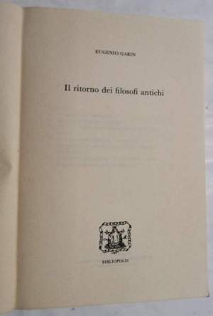 Il ritorno dei filosofi antichi