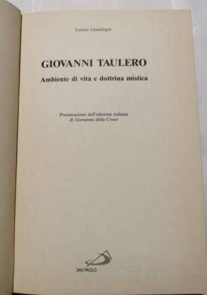 Giovanni Taulero - Ambiente di vita e dottrina mistica