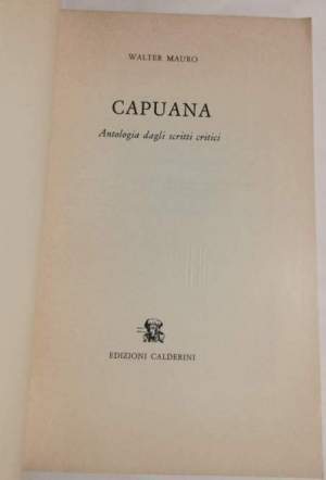 Capuana - Antologia dagli scritti critici
