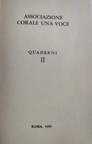Ass.Culturale " Una Voce"  - Quaderni II