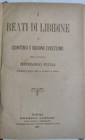I reati di libidine e contro i buoni costumi