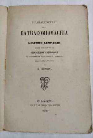 I paralipomeni della batracomiomachia