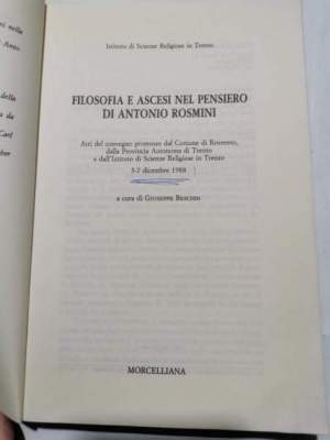 Filosofia e ascesi nel pensiero di Antonio Rosmini