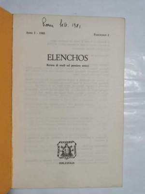 Elenchos - Rivista di studi sul pensiero antico