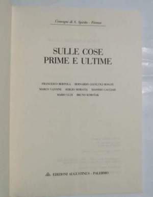 Sulle cose prime e ultime