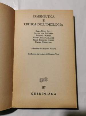 Ermeneutica e critica dell'ideologia