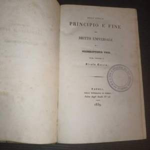 Dell'unico principio e fine del dritto universale