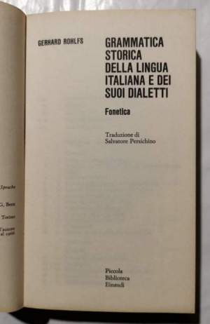Grammatica storica della lingua italiana e dei suoi dialetti - Fonetica