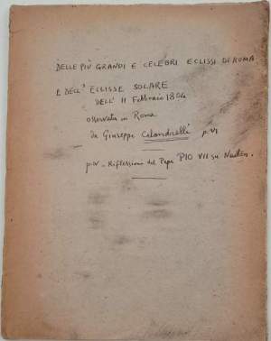 Eclisse solare del di' XI febbraio MDCCCIV osservata della specola astronomica dell'Universita' Gregoriana nel Collegio Romano