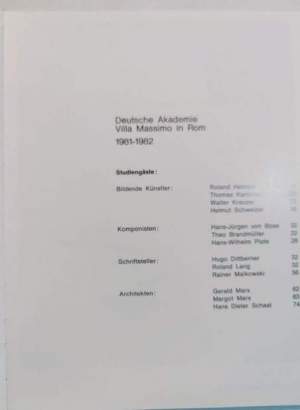 Villa Massimo 1981 - 1982